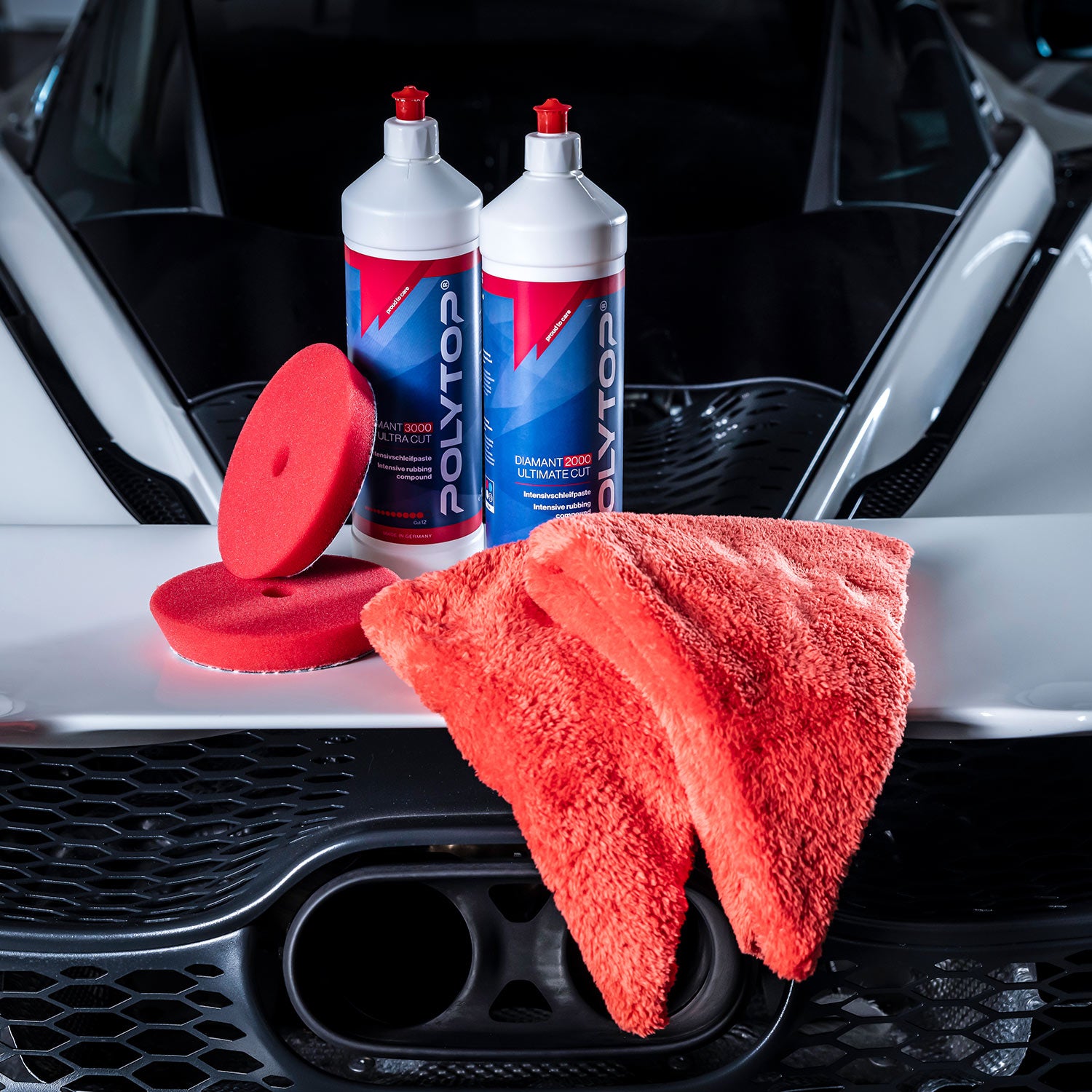 Polytop Microfiber Cloth Soft Edgeless Diamant red (double pack)