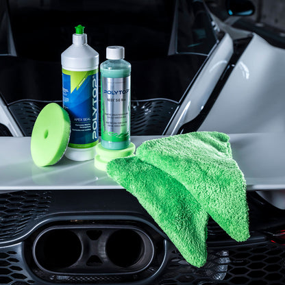 Polytop Microfiber Cloth Soft Edgeless Wax & Seal green (double pack)